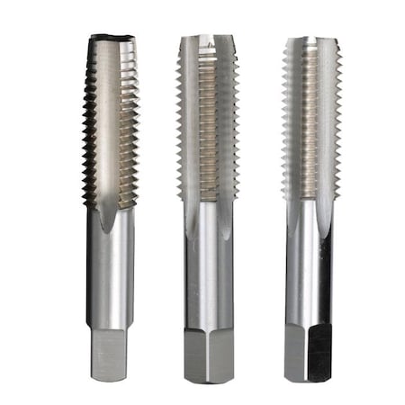 Hand Tap Set, Series DWT, Imperial, 1032 Size, 4 Flutes, Right Hand Cutting Direction, Bottoming